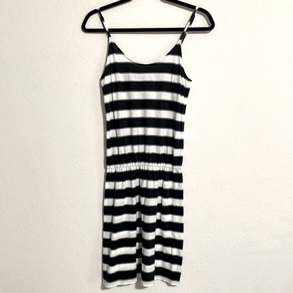Banana Republic Women’s Mini Dress Small Blue & White Striped Cotton Y2K 90s